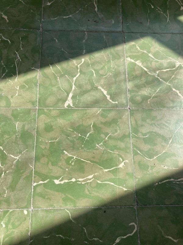 green terrazzo tiles before renovation palma mallorca
